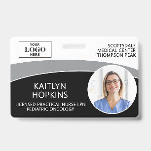 Modern Logo Foto ID Barcode Verpleegkundige Naam Badge