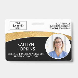 Modern Logo Foto ID Barcode Werknemersnaam Badge