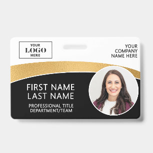 Modern Logo Foto ID Barcode Werknemersnaam Badge