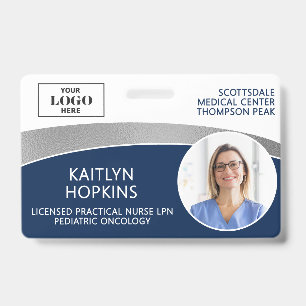 Modern Logo Foto ID Barcode Werknemersnaam Badge