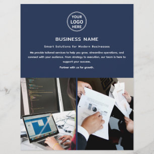 Modern Logo Foto Navyblauw Professionele Zakelijke Flyer