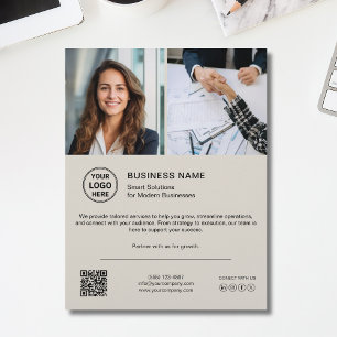 Modern Logo Foto QR Social Media Zakenvlucht Flyer