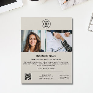 Modern Logo Foto QR Social Media Zakenvlucht Flyer