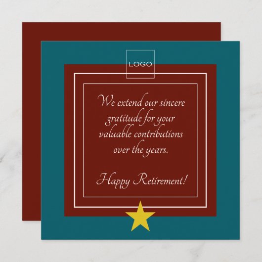 Modern Logo, Gold Star Bourgondië en Blauwgroen pe (Voorkant / Achterkant)