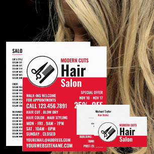 Modern Logo, Kapper, Kapsalon Advertentie Flyer