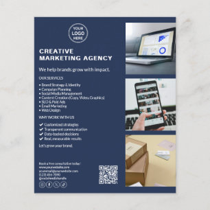 Modern Logo Marketing Creative Business Navy Blauw Flyer