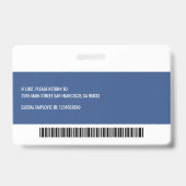 Modern logo met naam en barcode voor werknemers badge (Achterkant)