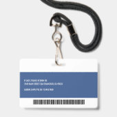 Modern logo met naam en barcode voor werknemers badge (Achterkant met lanyard)