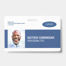 Modern logo met naam en barcode voor werknemers