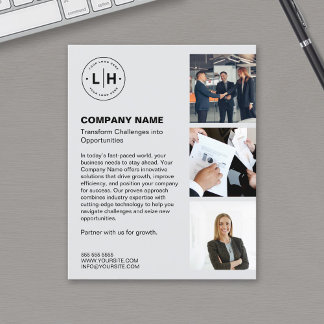 Modern Logo Photo Grey Professioneel Bedrijf Flyer