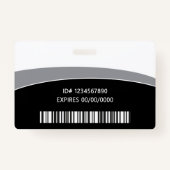 Modern Logo Photo ID Barcode Employee Name Badge (Dos)