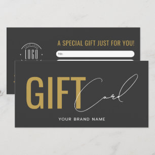 Modern logo professioneel grijs goud cadeaukaart