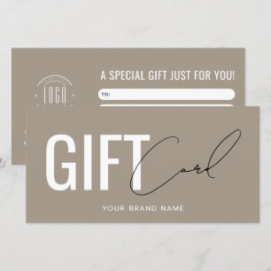 Modern logo professioneel lichtbruin cadeaukaart