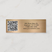Modern Logo QR Code Gold Mini Visitekaartje (Achterkant)
