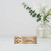 Modern Logo QR Code Gold Mini Visitekaartje (Staand voorkant)