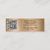 Modern Logo QR Code Goud Mini Visitekaartje (Achterkant)