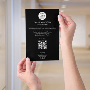 Modern Logo QR Zwart Professioneel Bedrijf Flyer