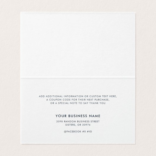 Modern Logo Script Business Dank u kaart gevouwen (Binnenkant ongevouwen)