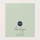 Modern Logo Script Business Dank u kaart gevouwen (Buitenkant ongevouwen)