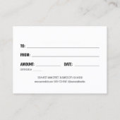 Modern Logo Script zakelijk cadeaubon Visitekaartje (Achterkant)