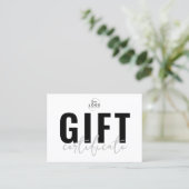 Modern Logo Script zakelijk cadeaubon Visitekaartje (Staand voorkant)