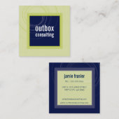 MODERN LOGO smart square icoon monogram marinegroe Vierkante Visitekaartje (Voorkant / Achterkant)