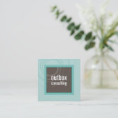 MODERN LOGO smart square icoon monogram mint bruin Vierkante Visitekaartje (Staand voorkant)