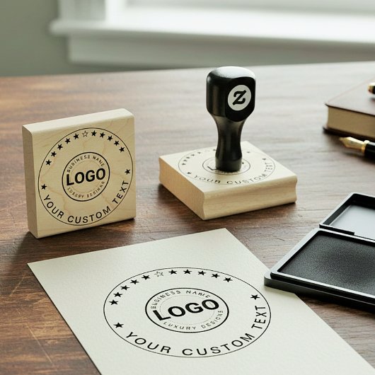 Modern Logo Stamp (Custom Business Text Seal) Rubberstempel