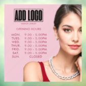 Modern Logo voor Roze Mode Sieraden Bedrijf Raamsticker (Vel 3)