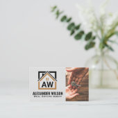 Modern logo voor vastgoed | Monogram | Sleutels ov Visitekaartje (Staand voorkant)