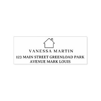 Modern logo voor vastgoedpromotie makelaar rubberstempel