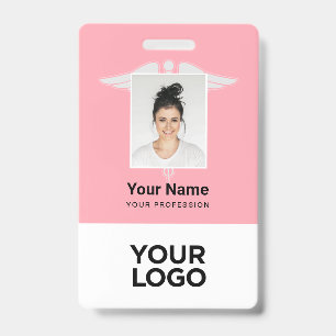 Modern Logo Werknemer Dokter Verpleegster Foto Naa Badge