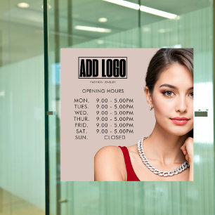 Modern Logo Zakelijk Sieraden Beige Raamsticker
