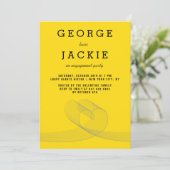 Modern Loopy Love Lines Engagement Party nodigt ui Kaart (Staand voorkant)