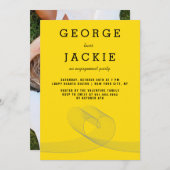 Modern Loopy Love Lines Engagement Party nodigt ui Kaart (Voorkant / Achterkant)