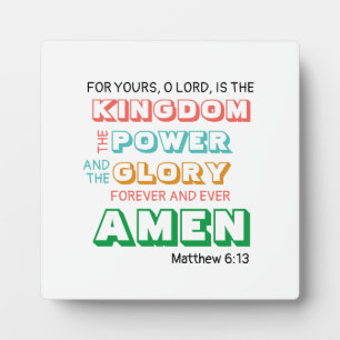 Modern LORD'S PRAYER   Kingdom Power Glory Amen Fotoplaat