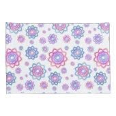 Modern Lotus Flower Pattern Pink Pastel Green Kussensloop (Achterkant-Rechts)