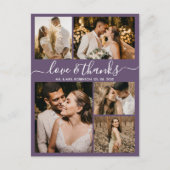 Modern Love and Bedankt Mauve Wedding Bedankt Briefkaart (Voorkant)