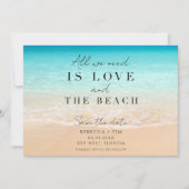 Modern Love and the Beach Wedding Photo Save The Date (Voorkant)