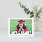 Modern Love & Bedankt 2 Foto Afstuderen Dank u Briefkaart (Staand voorkant)