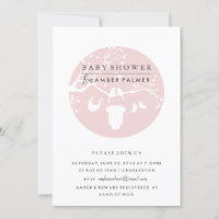 Modern Love Birds Baby Shower Uitnodiging