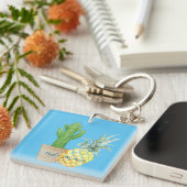 Modern Love Blue Pineapple and Cactus Sleutelhanger (Voorkant Rechts)