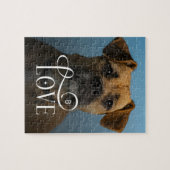 Modern Love Custom Boxer Dog Pets Photo Monogram Legpuzzel (Horizontaal)