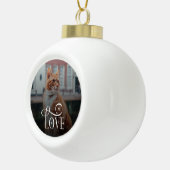 Modern Love Custom Cat Pets Photo Monogram Keramische Bal Ornament (Rechts)