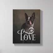 Modern Love Custom Dog Pets Photo Monogram Canvas Afdruk (Voorkant)