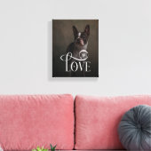 Modern Love Custom Dog Pets Photo Monogram Canvas Afdruk (Insitu (Woonkamer))