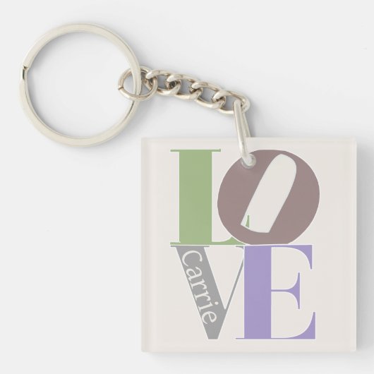 Modern Love Custom Wedding Favor Sleutelhanger (Voorkant)