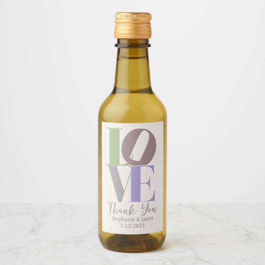 Modern Love Custom Wedding Favor Wijn Etiket