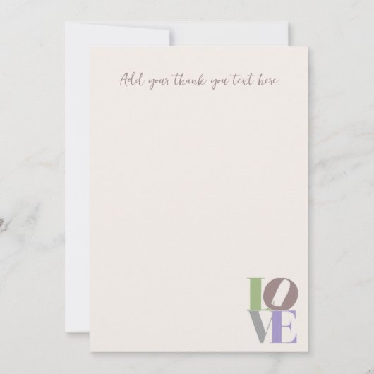 Modern Love Custom Wedding Merci Carte Note (Dos)