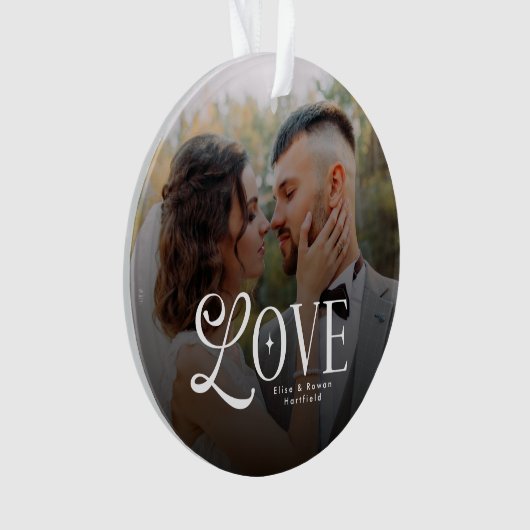 Modern Love Custom Wedding Photo Couples Monogram (devant)